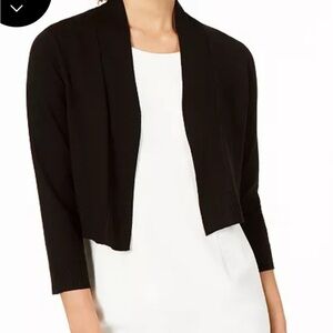 BNWT Calvin Klein Black Velour Open Front Cropped Cardigan Shrug Small